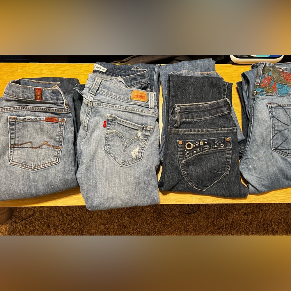 Gently used Designer jeans, lot of eight